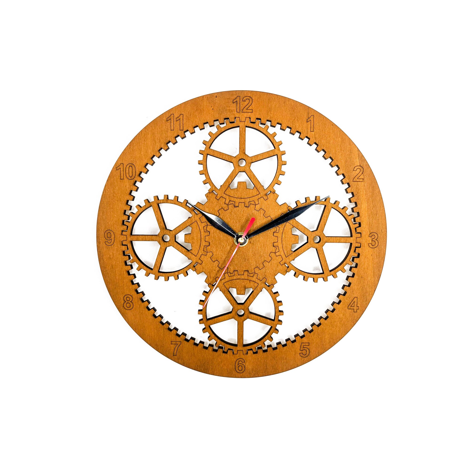 Ceas de perete cu rotite culoare natur teak 30cm