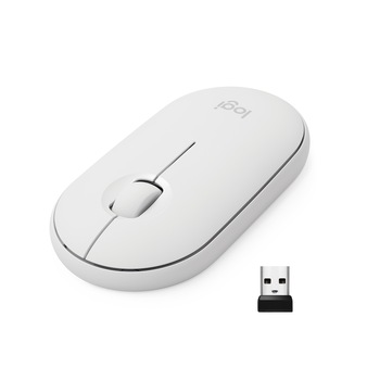 Mouse wireless Logitech Pebble M350, Alb Mouse wireless Logitech Pebble M350, Alb