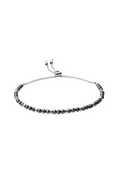 Fossil, Bratara decorata cu margele de hematit, Argintiu/Negru Fossil, Bratara decorata cu margele de hematit, Argintiu/Negru