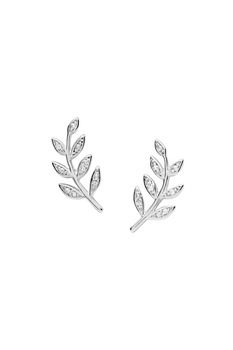 Fossil, Cercei cu tija din argint veritabil decorati cu cristale, Argintiu Fossil, Cercei cu tija din argint veritabil decorati cu cristale, Argintiu