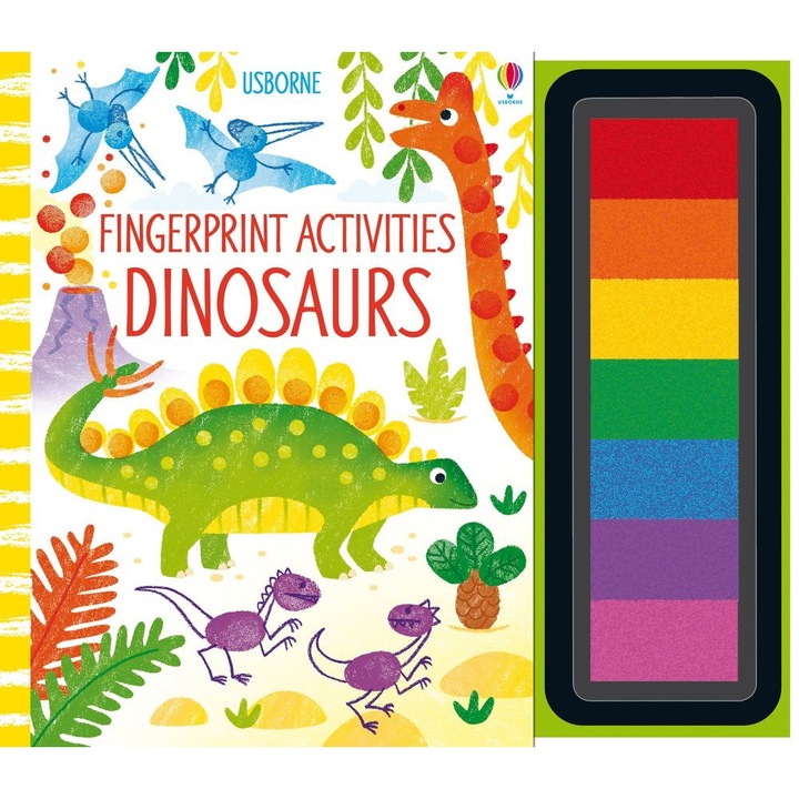 Carte "Fingerprint activities dinosaurs", cu coperta tare, 6 ani+, Usborne