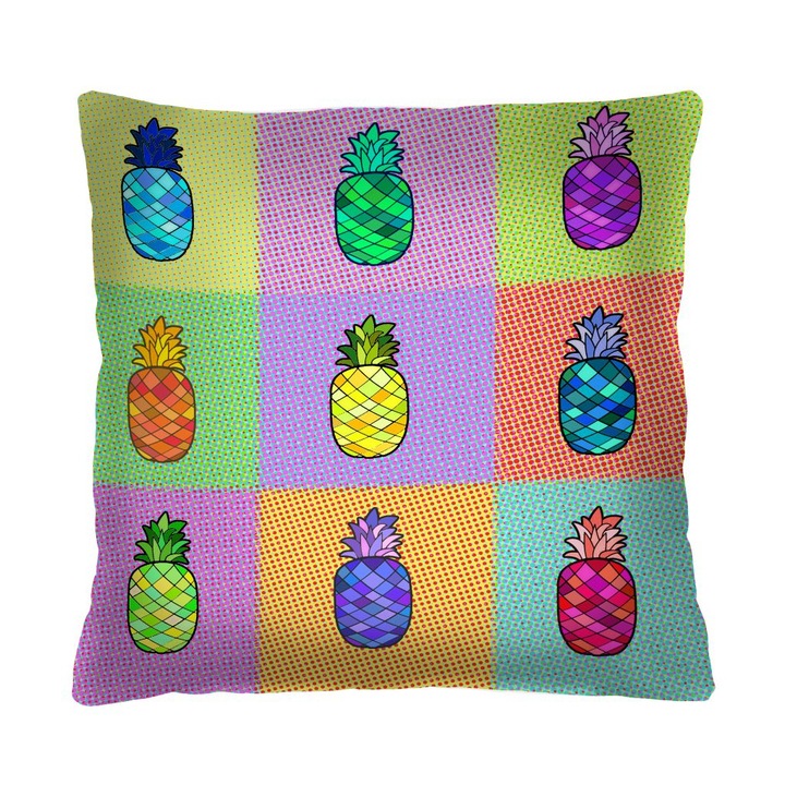 Perna Decorativa, Bertoni, Model Ananas, 40x40 cm, Multicolor