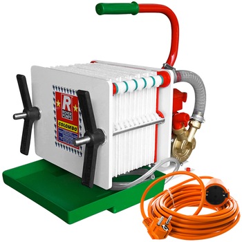 Filtru vin Rover, Colombo 12, 500l/h, 0.35 kW + 12 placi filtrante + Cadou prelungitor Filtru vin Rover, Colombo 12, 500l/h, 0.35 kW + 12 placi filtrante + Cadou prelungitor