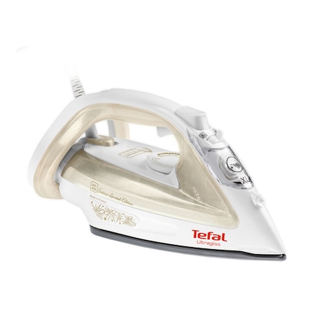 Fier de calcat cu abur Tefal Supergliss FV4911, 2400 W, 130 g/min, Auto Steam, Alb/Auriu
