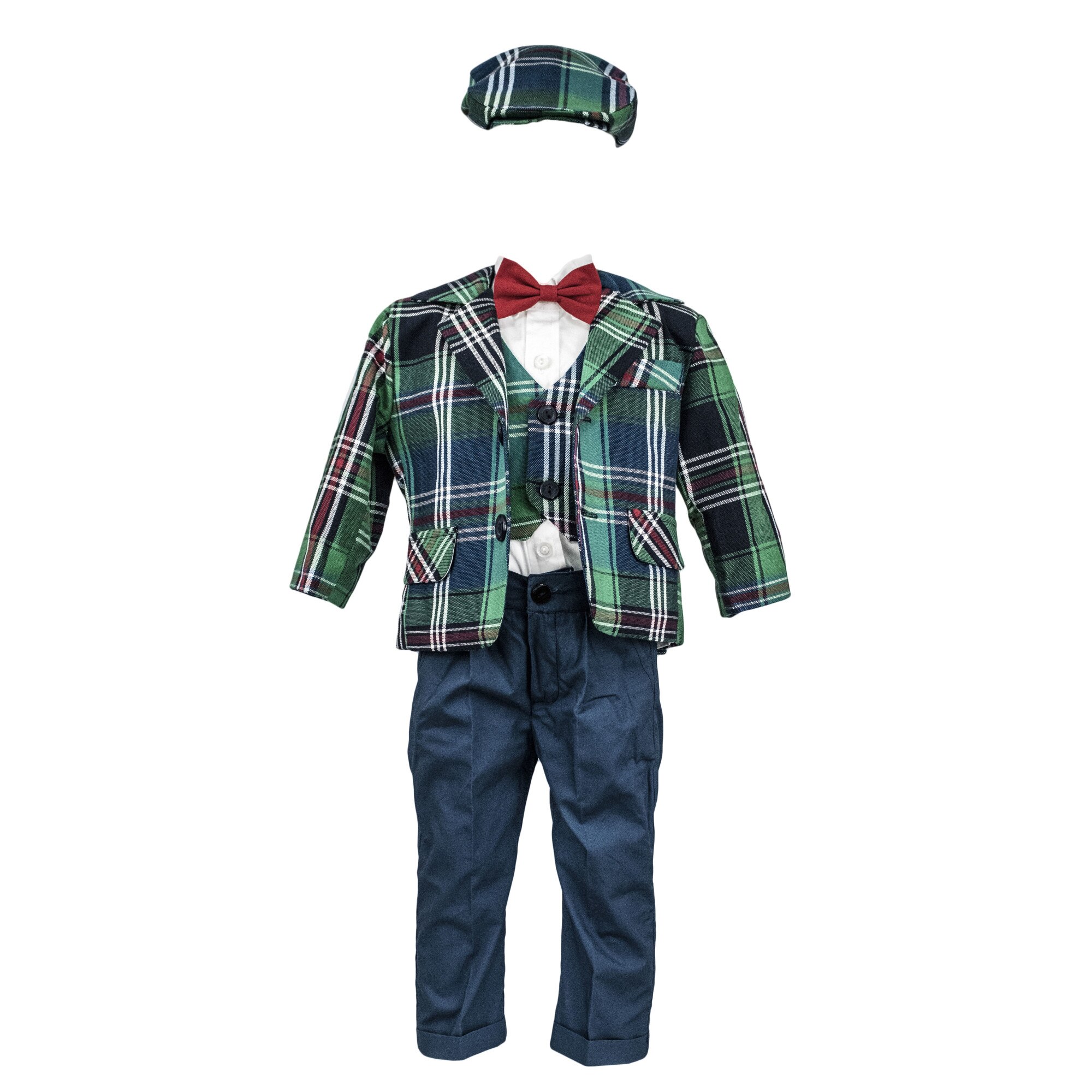 Costum botez Baby Boss, carouri verzi, varsta 6-9 luni