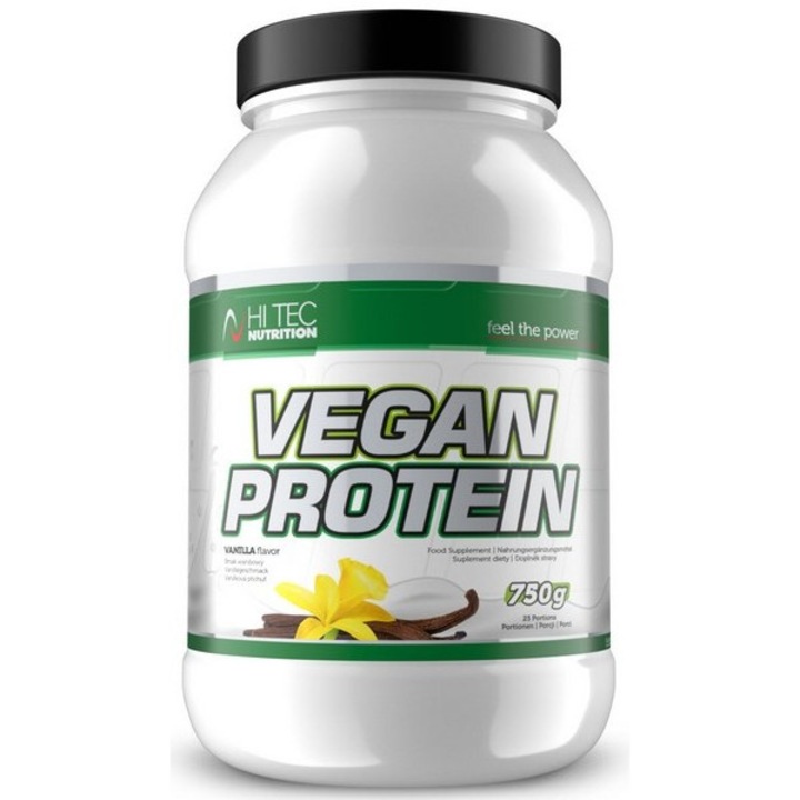 Supliment nutritiv Hi-Tec Nutrition Vegan Protein, 750g, Vanilie