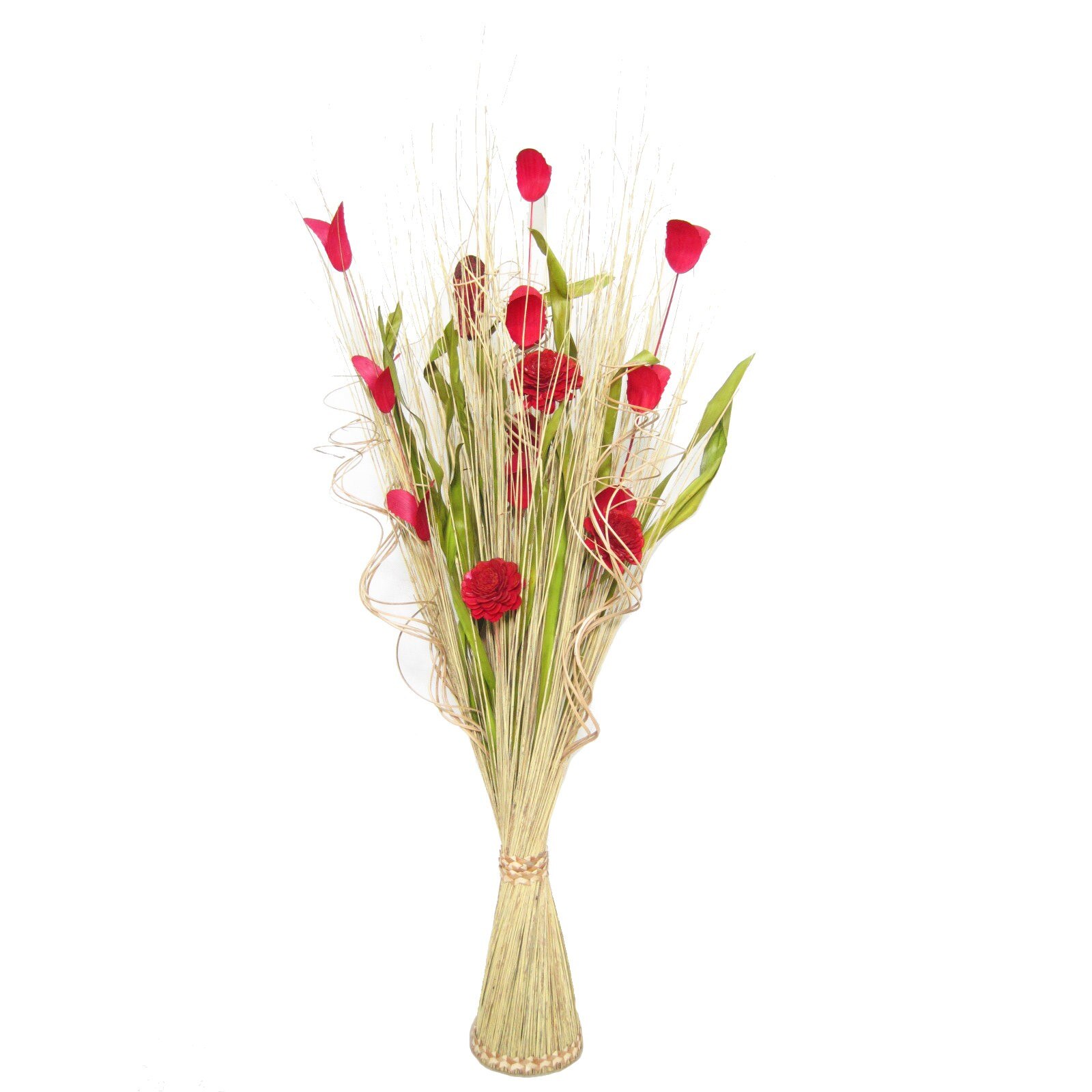 Aranjament din plante uscate iMKⓇ, Imbinare cromatica armonioasa, 100 cm, Pentru un spatiu primitor si atractiv, AN