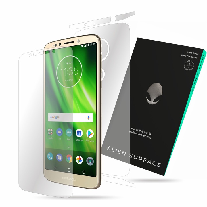 Alien Surface, Motorola Moto G6 Play, képernyővédő fólia, hátsó, oldal