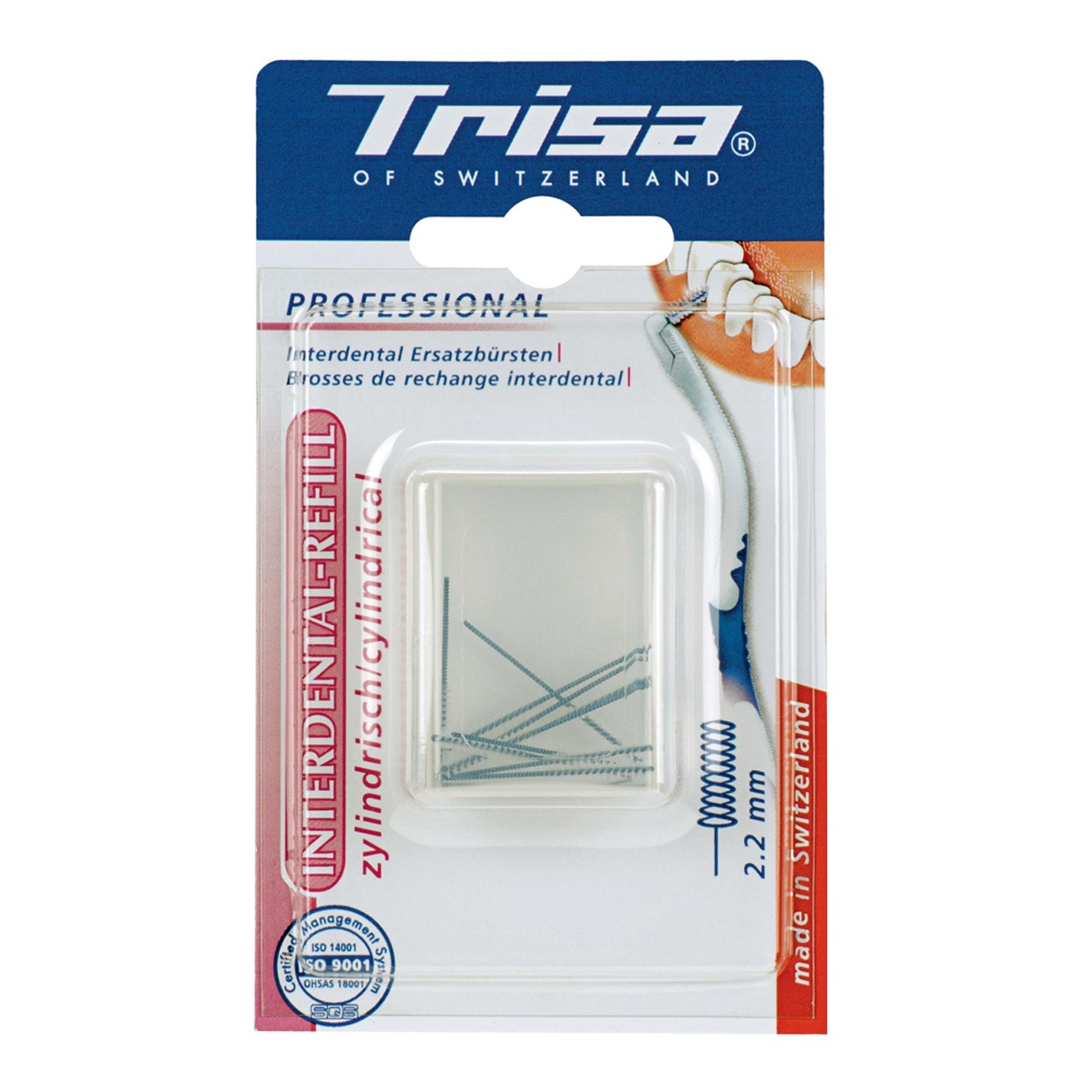 Set rezerve Trisa pentru periute interdentare cilindrice, 2,2mm, 10 buc/set