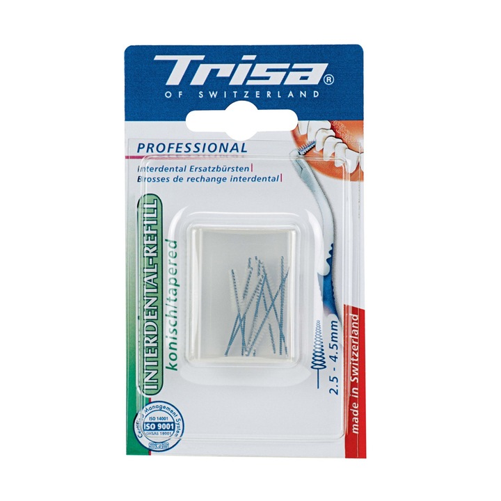 Set rezerve Trisa pentru periute interdentare conice, 2,5-4,5 mm, 10 buc/set