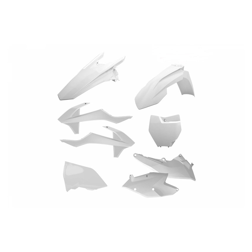 Kit de plastice enduro Polisport pentru KTM XC/EXC-F/XC-W/XCF-W 2014-2016, Alb