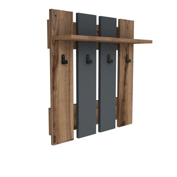 Cuier cu agatatori, Mita Homs, nuc.gri antracit, 70 x 70 x 18 cm, PAL 18 mm Cuier cu agatatori, Mita Homs, nuc.gri antracit, 70 x 70 x 18 cm, PAL 18 mm