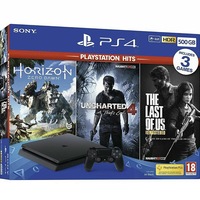 consola sony playstation 4 slim 500gb negru  joc the last of us  joc uncharted 4  joc horizon zero dawn imagen 10_0_
0