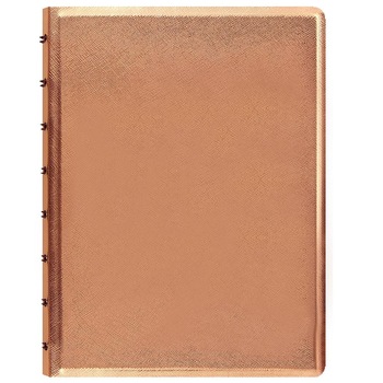 Agenda A5 nedatata cu spirala si rezerve FILOFAX Notebook Saffiano Metallic, Rose Gold Agenda A5 nedatata cu spirala si rezerve FILOFAX Notebook Saffiano Metallic, Rose Gold