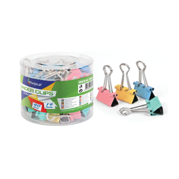 Clips metal Forpus 61626 19 mm culori pastel 40/cutie Clips metal Forpus 61626 19 mm culori pastel 40/cutie