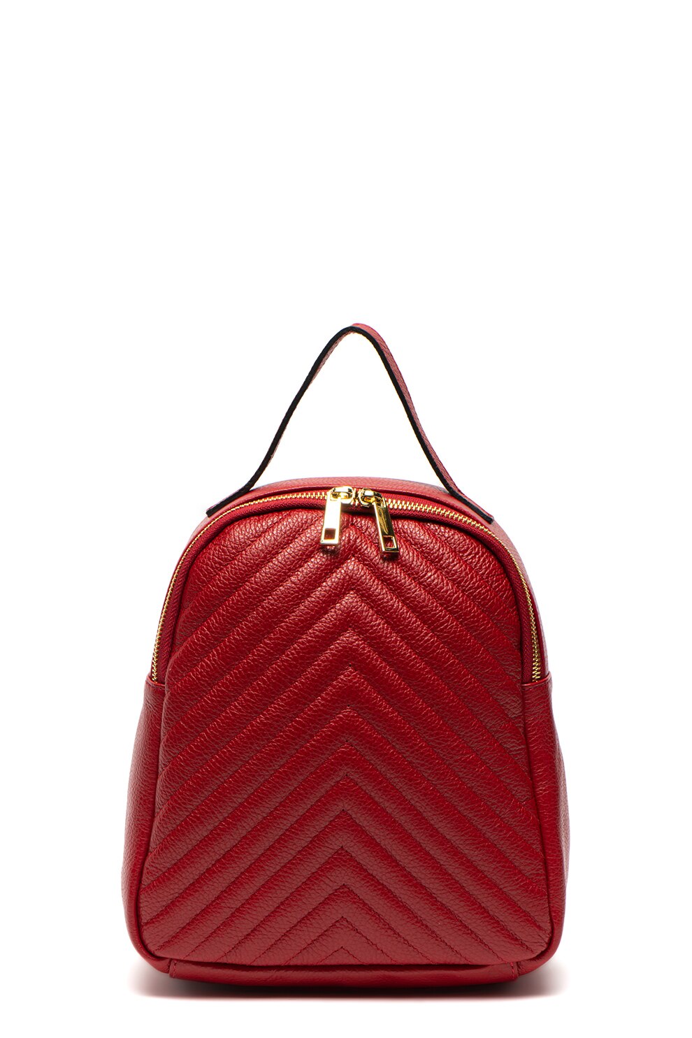 Mia Tomazzi, Rucsac mic de piele, cu accesoriu detasabil Soncino, Rosu