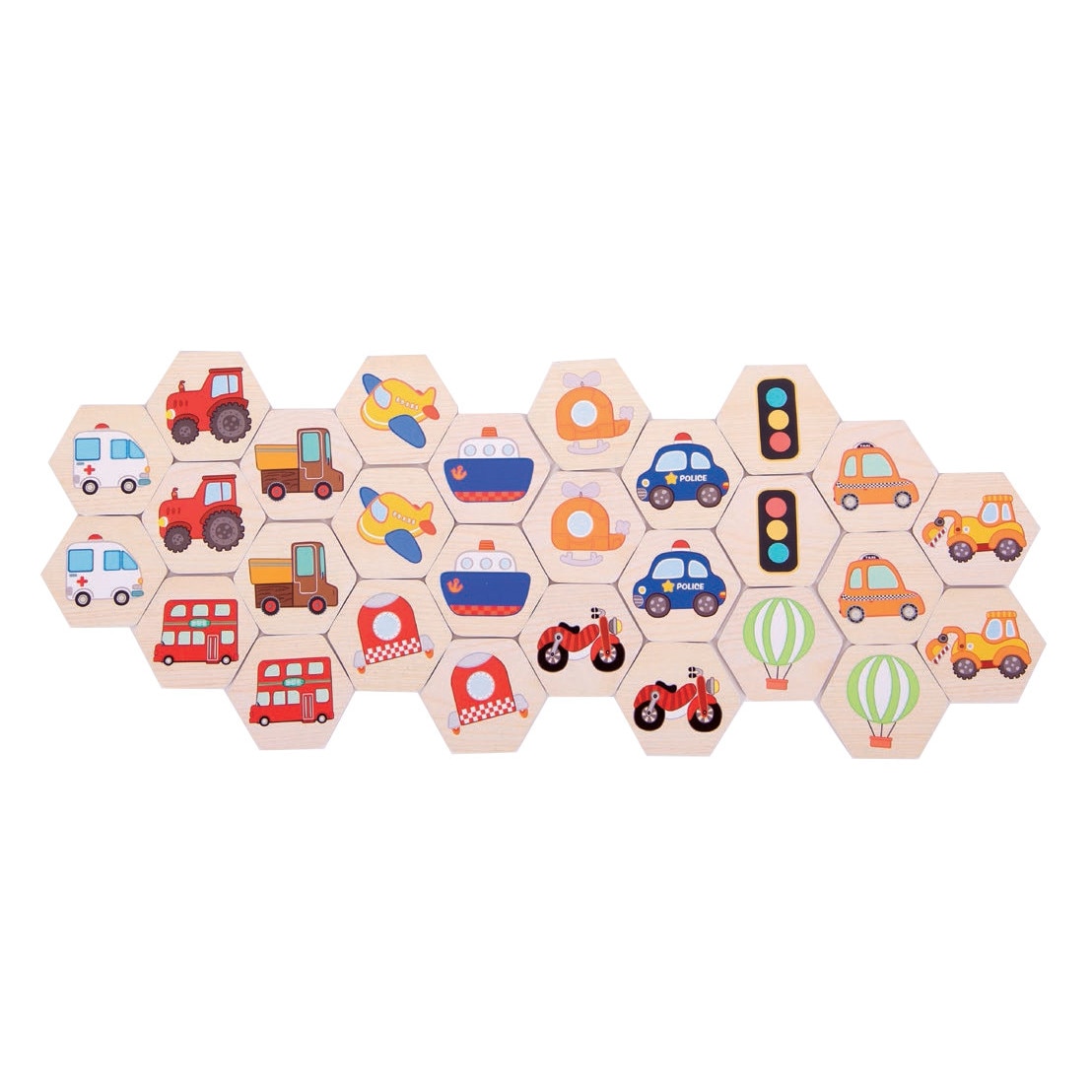 Joc de memorie din lemn, Commotion, multicolor