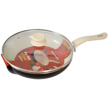 Tigaie ceramica, Ertone MN826, 26cm, capac sticla inclus Tigaie ceramica, Ertone MN826, 26cm, capac sticla inclus