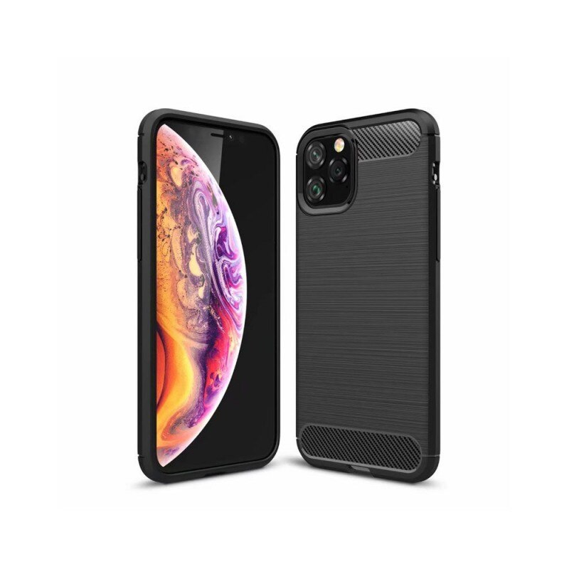 Husa Spate Forcell Carbon Pro iPhone 11 Negru Silicon