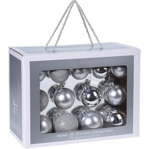 Set 26 Globuri De Craciun Enoelle Sticla Argintiu Emag Ro