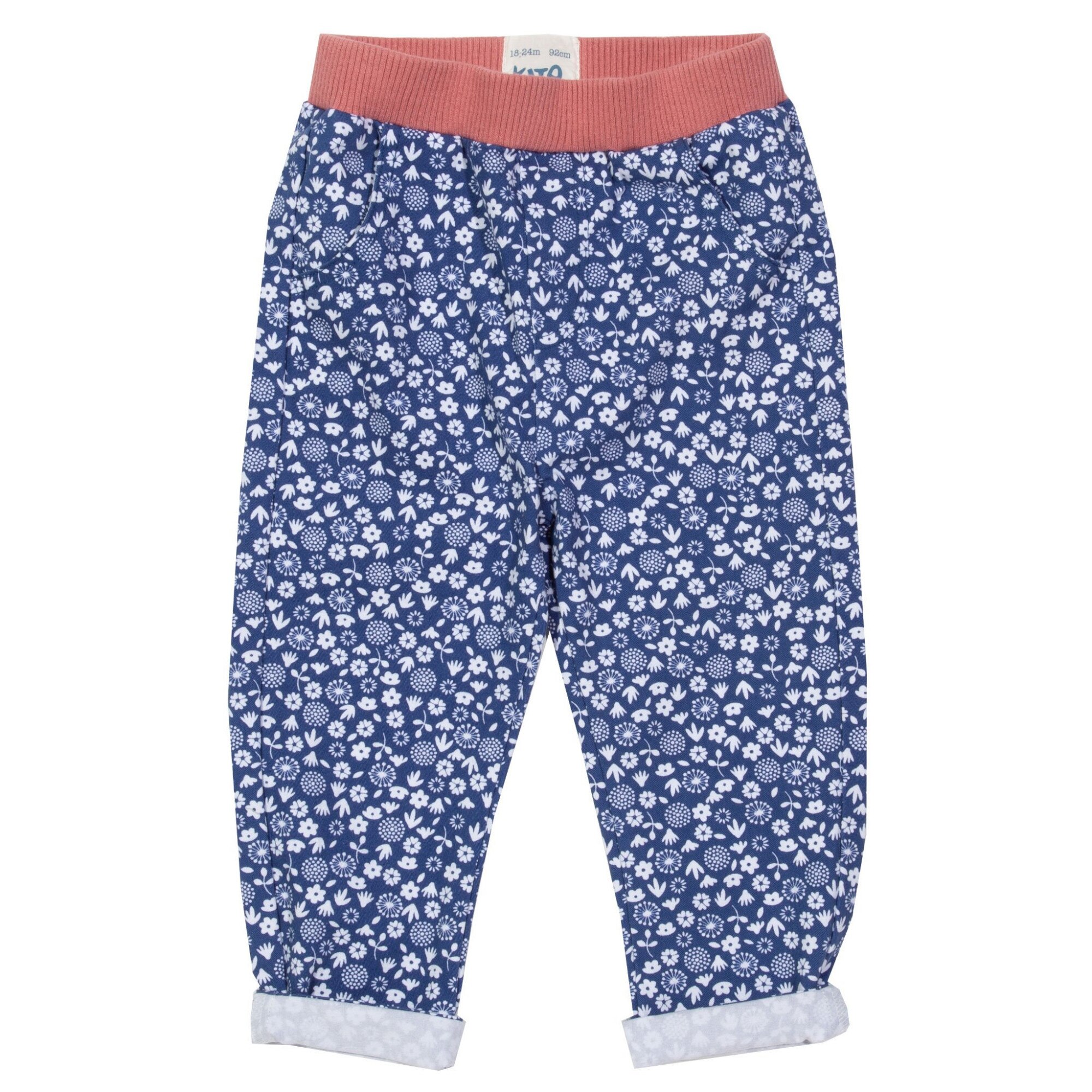 Pantaloni pentru fetite Ditsy pull ups, bumbac organic, Multicolor