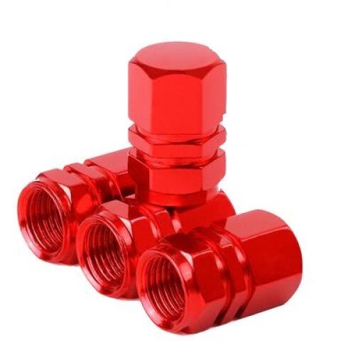 Set 4 capacele valve , universale , pentru autoturisme , de culoare rosie