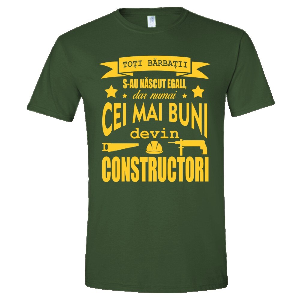 Tricou Personalizat pentru Barbati Verde Inchis, Marimea M- 