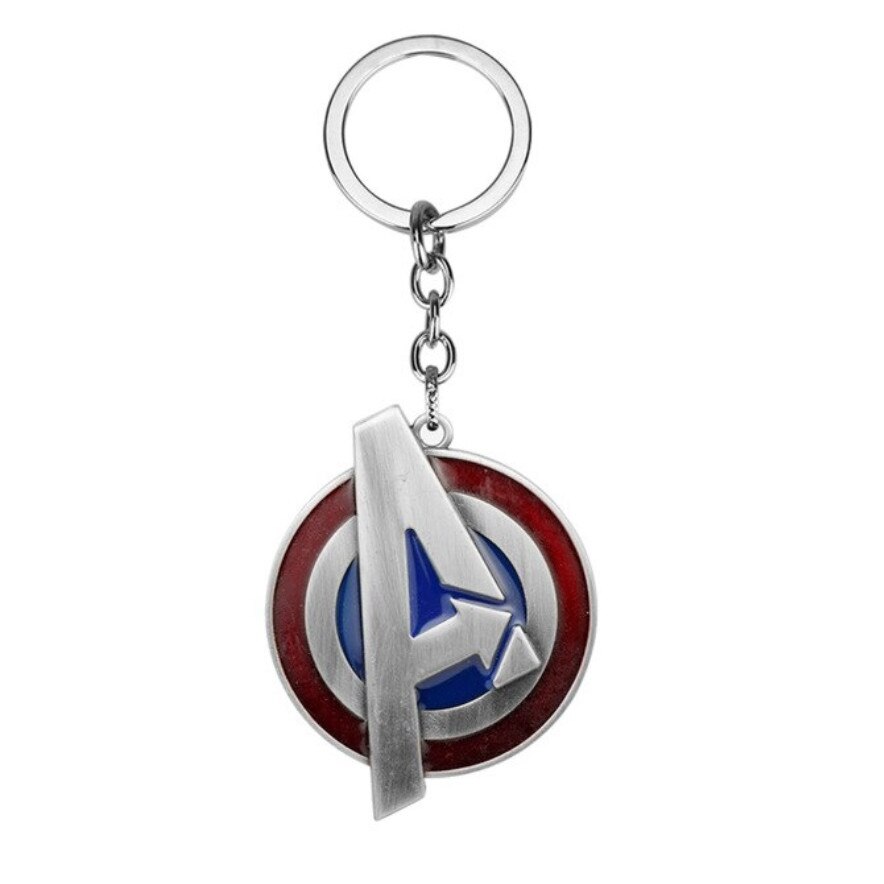 Breloc Avengers Logo pe scutul Capitanului Americii, argintiu