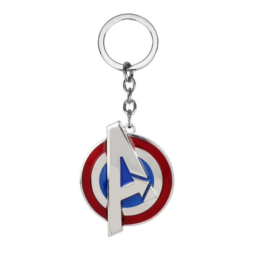 Breloc Avengers Logo pe scutul Capitanului Americii, alb