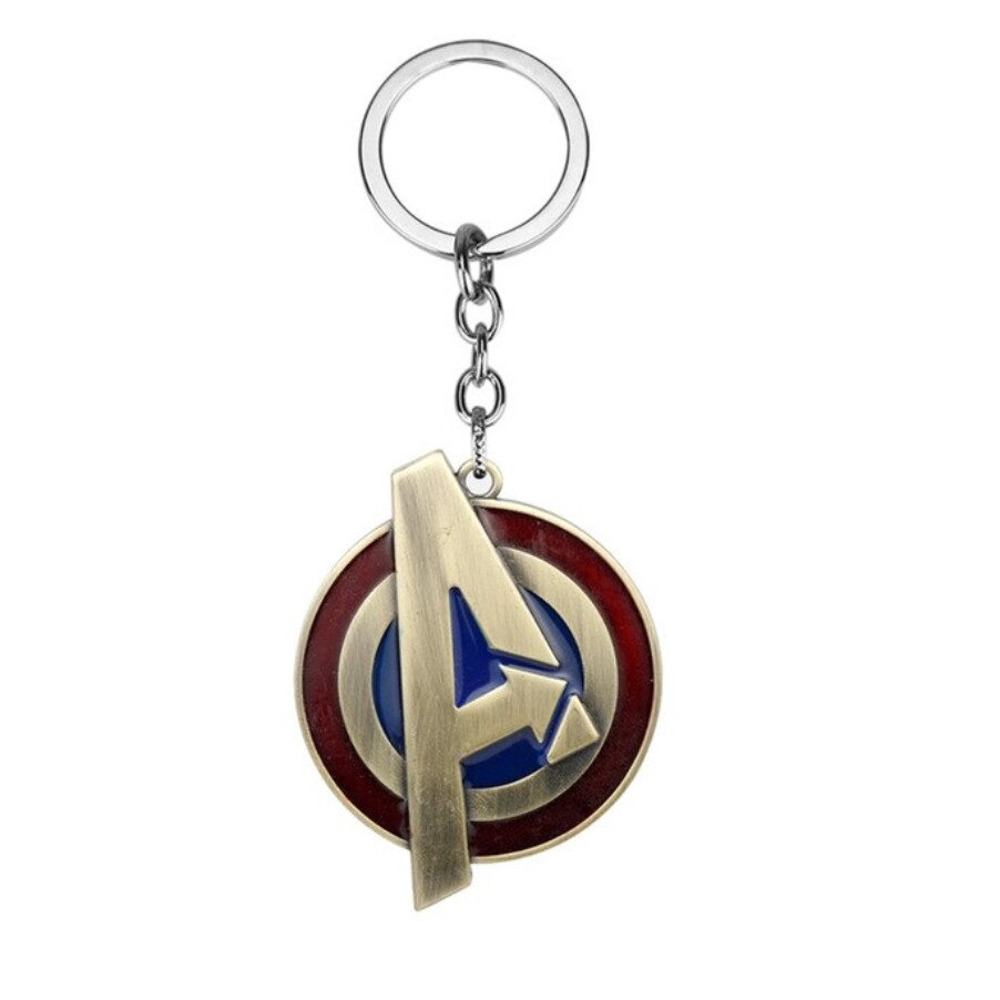 Breloc Avengers Logo pe scutul Capitanului Americii, bronz