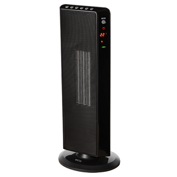 ECG KT 200 DT Black kerámia hősugárzó, 15°- 35°C, ECO mód, LCD kijelző, távirányító