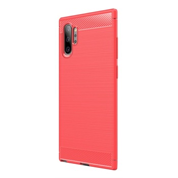 Husa de protectie BIBILEL cu insertii carbon pentru Samsung Galaxy Note 10+/Note 10 Plus, protectie spate, bumper, capac de protectie, Rosu, BBL1051 Husa de protectie BIBILEL cu insertii carbon pentru Samsung Galaxy Note 10+/Note 10 Plus, protectie spate, bumper, capac de protectie, Rosu, BBL1051
