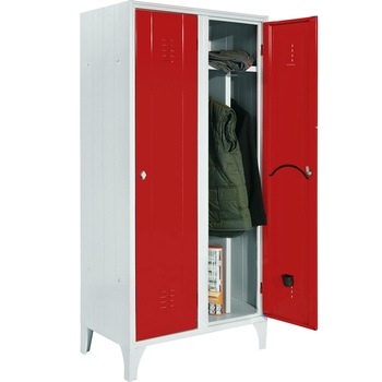 Vestiar metalic cu picioare si 2 usi color, perete despartitor 717/02P, 800x500x1800 mm (LxlxH), Italia (rosu) Vestiar metalic cu picioare si 2 usi color, perete despartitor 717/02P, 800x500x1800 mm (LxlxH), Italia (rosu)