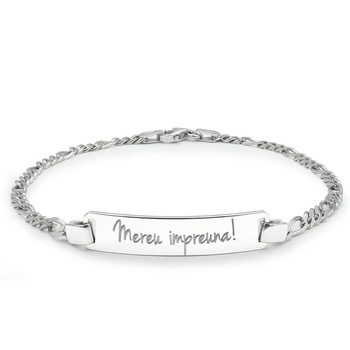 Bratara lant personalizata Graveaza Povestea Ta, Argint 925 Rodiat, Placuta 33 mm Bratara lant personalizata Graveaza Povestea Ta, Argint 925 Rodiat, Placuta 33 mm