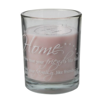 Lumanare in pahar de sticla roz, HOME, 10 cm Lumanare in pahar de sticla roz, HOME, 10 cm