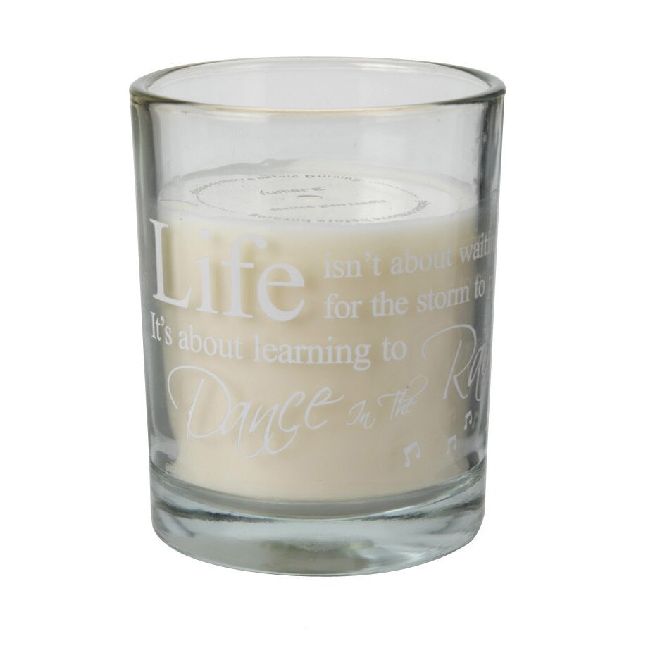 Lumanare in pahar de sticla roz, LIFE, 10 cm