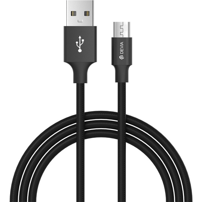 Cablu Devia Pheez Series MicroUSB, Black, 1m