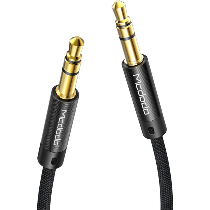 Cablu Audio Mcdodo Jack 3.5mm, impletitura textila, 1.2m, Black