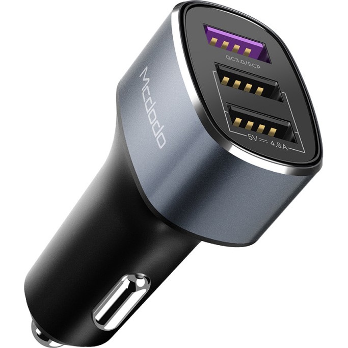 Incarcator auto Mcdodo, 3 Porturi USB, Quick Charge, QC3.0, 5V, 4.8A, Gray