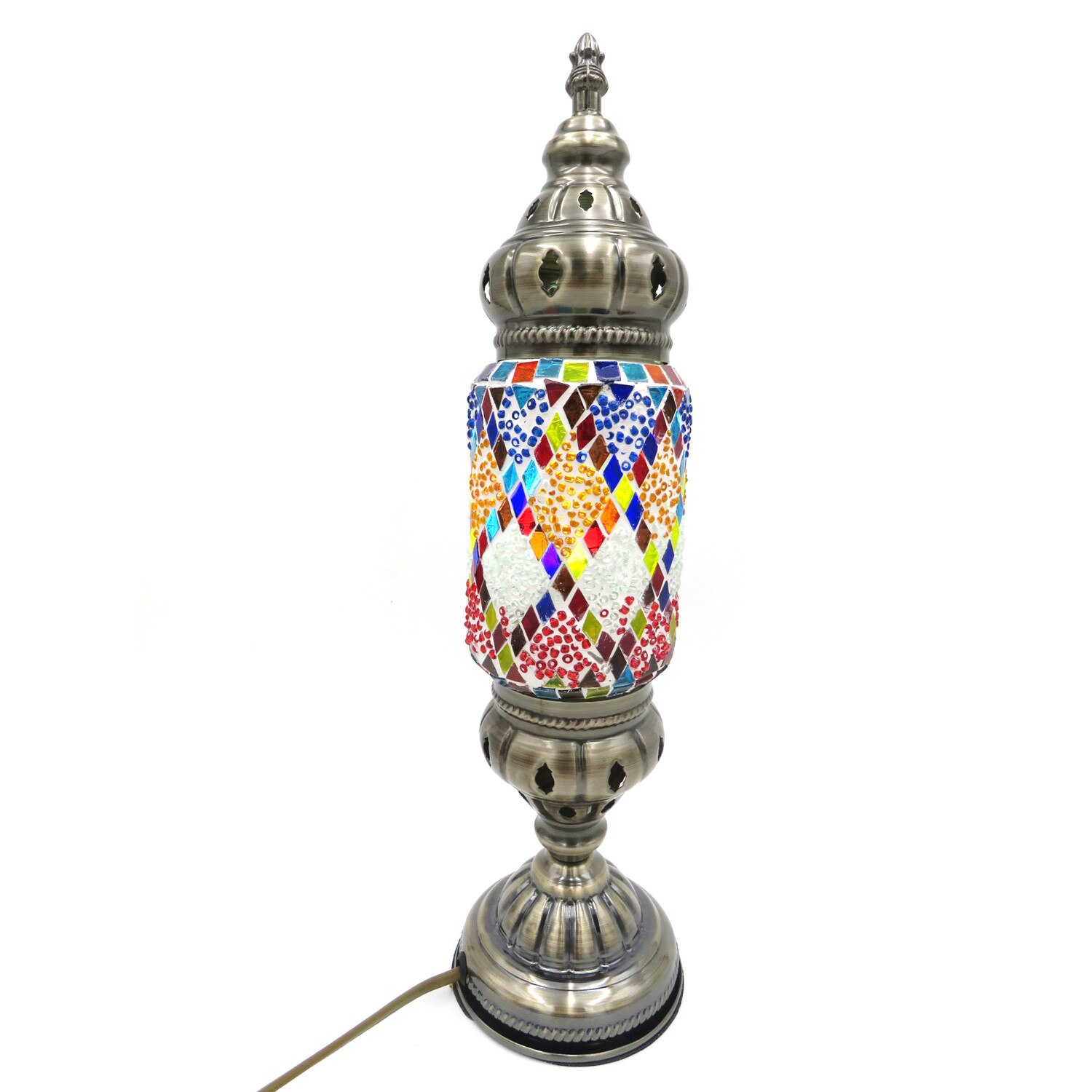 Veioza, mozaic din sticla lucrat manual, multicolor, oriental, 42 cm, W04