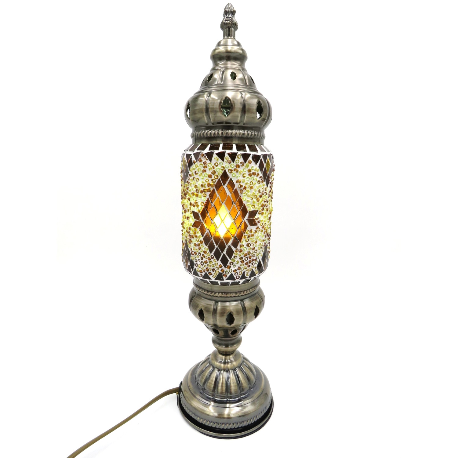 Veioza, mozaic din sticla lucrat manual, multicolor, oriental, 42 cm, L05