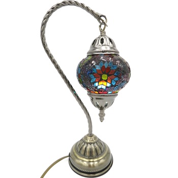 Veioza, mozaic din sticla lucrat manual, multicolor, oriental, 42 cm, N8 Veioza, mozaic din sticla lucrat manual, multicolor, oriental, 42 cm, N8