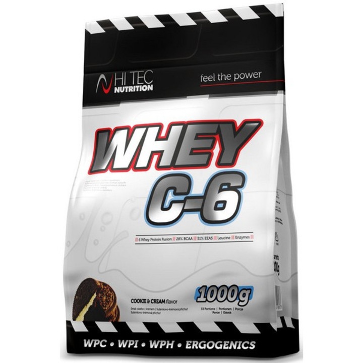 Supliment alimentar Hi-Tec Nutrition Whey C6, 1000 grame, Prajiturele cu crema