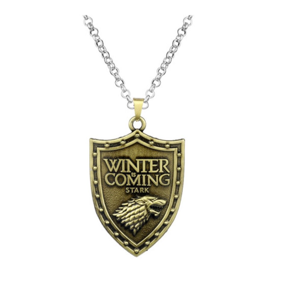 Lant cu pandantiv Scut Winter is Coming, colectia Game of Thrones, bronz