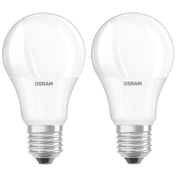 Osram Base matt műanyag búra, 8,5W, 806lm, 4000K, E27 LED körte izzó 2 db