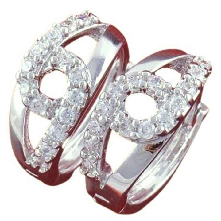 Gold filled fehér arany fülbevaló, GP0111