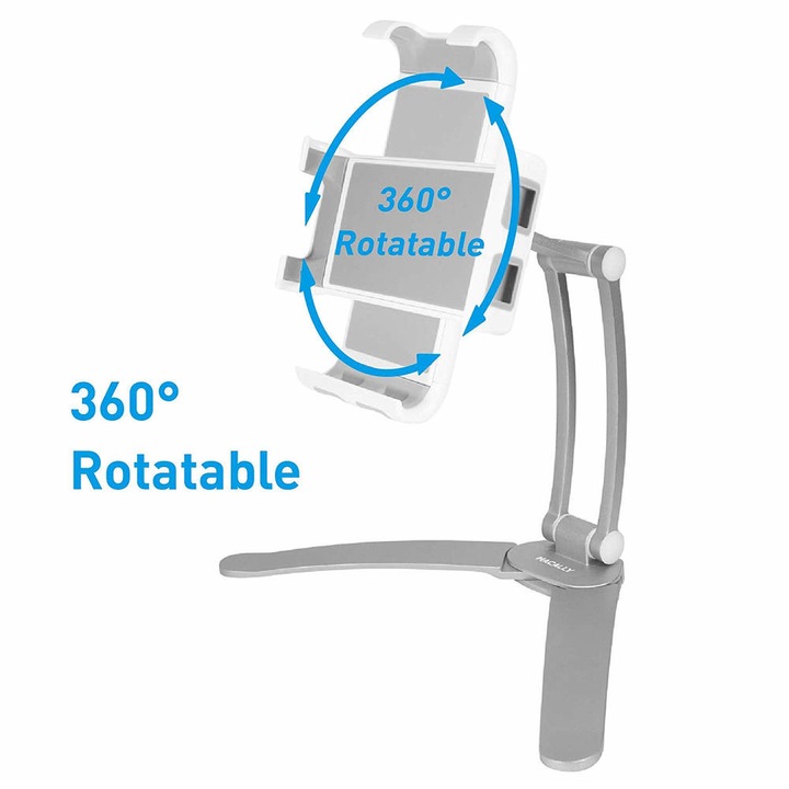 Macally Stand Wall Mount - универсална поставка за бюро, шкаф, стена и плоскости за мобилни устройства и таблети с ширина до 28 см