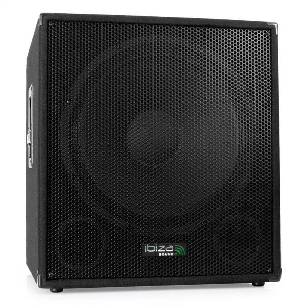 Subwoofer Profesional Activ 18 inch IBIZA Sounds , Putere 1200 W , reglaje 2 in linie + 2 intrari microfon , 2 iesiri speak-on pentru sateliti , Alimentare 220-240VAC, 50 Hz
