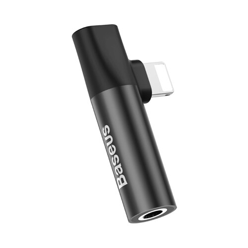 Adaptor Baseus de la portul Lightning la Lightning (mama) + jack pentru casti 3,5 mm (mama)