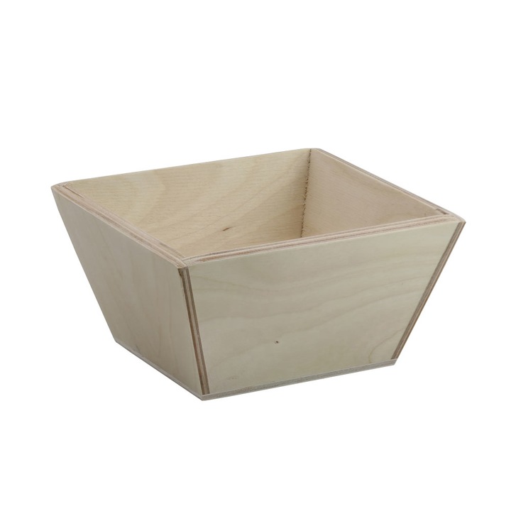 Ghiveci pentru flori, lemn, 15 x 15 x 8 cm